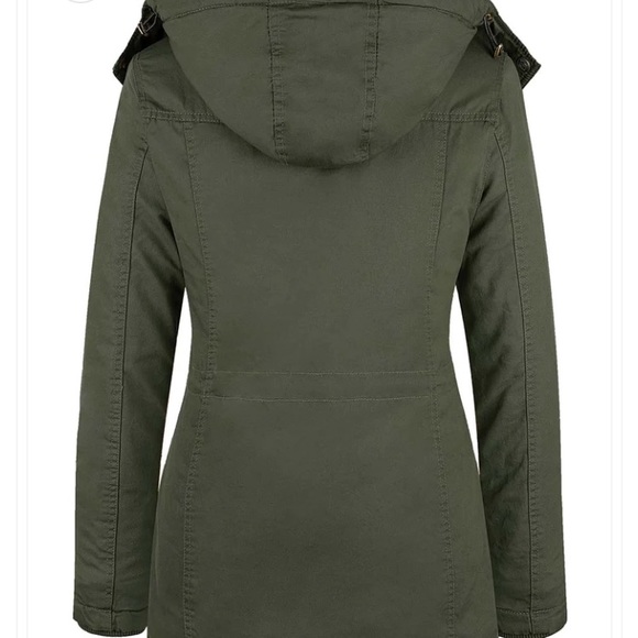 New Sz M Womens brown winter Sherpa lined business casual jacket with hood - Picture 5 of 11